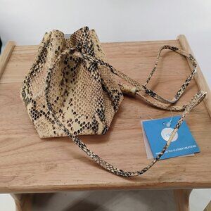 Ciel Leather Crossbody Bag Genuine Leather Snakeskin Pattern Nwt Womens Handsbag